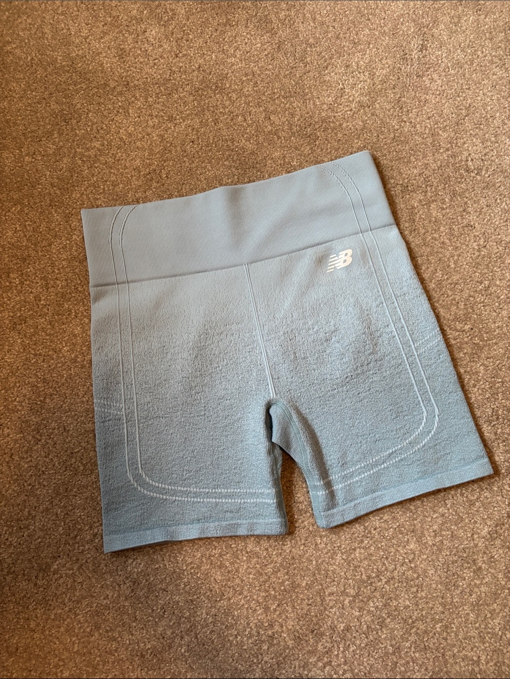 New Balance Women's Seamless High-Rise Bike Shorts — Dusty Blue